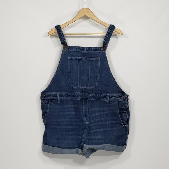 Old Navy Pants - Old Navy  Denim Short Cuffed Bib Overalls  Women's Size XXL Adjustable straps